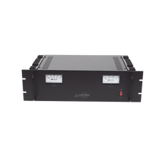 Fuente de poder 13.8Vcc, 35A, lineal regulada con circuito cargador de baterías, para instalación en rack