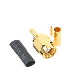 Conector SMA Macho Inverso de Anillo Plegable para Instalar en Cables RG-174/U y RG-316/U.