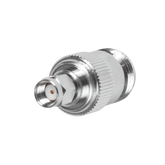 Adaptador en Línea, de Conector SMA Macho Inverso a N Hembra, Níquel/ Oro/ Teflón.