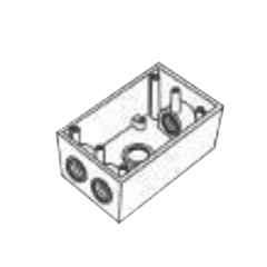 Caja Condulet FS de 3/4" ( 19.05 mm ) con cuatro bocas a prueba de intemperie.