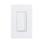 (RadioRA2) Switch on/off RRD-8S-DV-WH de doble voltaje, un solo polo 120V/, 8A/, 1/10HP 3A en motores, apaga y enciende iluminación ó motor, NO requiere cable neutro.