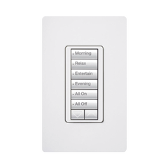 (RadioRA2) Teclado Seetouch Hibrido 6 botones, 2 botones subir/bajar, programe escenas diferentes en cada botón,puede instalarse en un interruptor de luz.