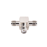 Adaptador en Forma T, de Triple Conectores SMA Hembra, Níquel/ Oro/ Teflón.