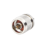 Adaptador en Línea de Conector SMA Macho a N Macho, Níquel/ Oro/ Teflón.