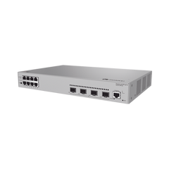 Switch de acceso eKit Administrable / Capa 2 / 8 Puertos PoE+ Gigabit + 4 SFP + Puerto Consola / PoE Perpetuo / Presupuesto PoE 125 W / Sin licenciamiento