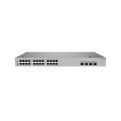 Switch de Acceso eKit Administrable / Capa 2 / 24 Puertos PoE+ Gigabit + 2 Puertos SFP (2.5 Gbps) + 2 Puertos SFP+ / PoE Perpetuo / Presupuesto PoE 195 W / Sin licenciamiento