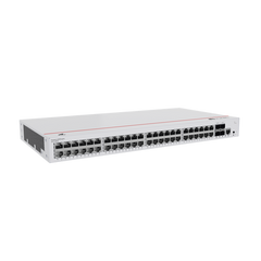 Switch de Distribución/Core Gigabit Administrable PoE Capa 3 / 48 puertos 10/100/1000 Mbps (PoE) / 4 Puertos 1GE SFP Uplink / ERPS / Rutas Estáticas / iStack / PoE Perpetuo / 380W / Administración Nube Gratis