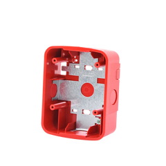 Caja de Montaje en Pared para Bocina y Bocina con Lampara Estroboscopica y para montaje en Techo de Bocinas, Color Rojo