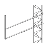 Brazo tipo "F" para tramos STZ-30G, galvanizado por inmersión en caliente.