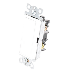 Interruptor de pared unipolar tipo paleta de 15 A, 120/277 V, para conmutación de iluminación y cargas de motor, línea Satin Colors en acabado Snow satinado