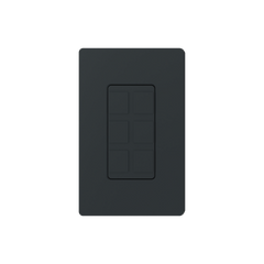 Placa de 6 puertos, color negro night.
