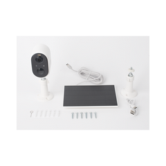 Cámara IP de Batería (Gran Angular) 3 Megapixel | WiFi | Audio Bidireccional | Batería Recargable 5200 mAh | IP65 |Exterior con Protección| Estadísticas de Energía | Detección de Humanos | Incluye Panel So