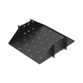 Charola para Soportar Equipos en Rack de 19", Profundidad Ajustable hasta 484 mm. 150 Kg de Carga, Compatible con Racks de Doble Perforación, 3U