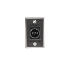 Botón de Salida sin Contacto / Sensor IR / Iluminado / Normalmente Abierto y Cerrado / Distancia Ajustable de Detección / Rele Ajustable de 0.5 a 30 Segundos / Uso Interior