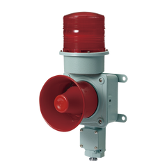Combinación de baliza LED color roja con sirena electrónica para aplicaciones de la industria pesada máx.120 dB a 120 VCA