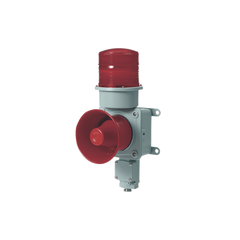 Combinación de baliza LED color roja con sirena electrónica para aplicaciones de la industria pesada máx.114 dB a 220 VCA