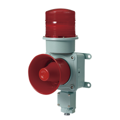 Combinación de baliza LED color roja con sirena electrónica para aplicaciones de la industria pesada máx.120 dB a 24 VCD