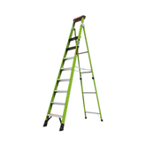 Escalera de 3.05 m Capacidad máxima de 170 Kg, inclinada, de fibra de vidrio con almohadilla de pared giratoria.