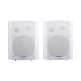 Altavoces Amplificada de Montaje en Pared 5"+1.5" | RMS 20W@8ohms y Pasivo 20W | Material ABS | Reja Metálica | Bracket de Metal | Color Blanco