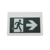 Letrero LED de Señalización de salida "Hombre Corriendo"/ Alto brillo / Uso en pared, lateral o techo / Batería de Respaldo Incluida con hasta 120 minutos de duracion