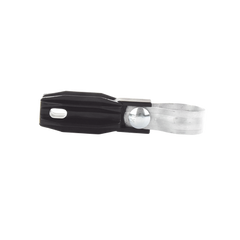 Aislador de paso o esquina con abrazadera incluida de 33-38mm para uso en tubería de malla ciclónica.