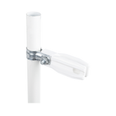 Aislador de paso o esquina de color BLANCO con abrazadera incluida de 1 Pulgada para uso en poste cerco eléctrico