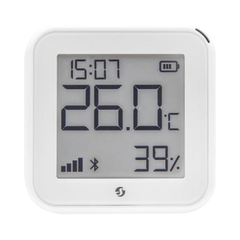 Pantalla Sensor de temperatura y humedad, inteligente e inalámbrico, integrable a la App de Shelly.
