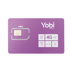 SIM Yobi para dispositivos móviles 3G/4G con recarga de 1GB cada mes durante 1 año de servicio (solo datos)