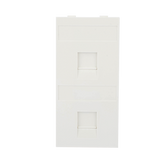 Placa Plana de Voz y Datos con Guardapolvo para 2 RJ45 / Color Blanco / 2 Puertos para Jacks Keystone / Compatible con Cajas de Pavimento SM-CPAV-2 y SM-CPAV-4 / Modelo S76B/9