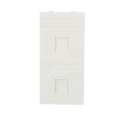 Placa Plana de Voz y Datos con Guardapolvo para 2 RJ45 / Color Blanco / 2 Puertos para Jacks Keystone / Compatible con Cajas de Pavimento SM-CPAV-2 y SM-CPAV-4 / Modelo S76B/9