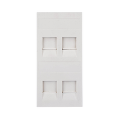 Placa Plana de Voz y Datos con Guardapolvo para 4 RJ45 / Color Blanco / 4 Puertos para Jacks Keystone / Compatible con Cajas de Pavimento SM-CPAV-2 y SM-CPAV-4 / Modelo S76C/9