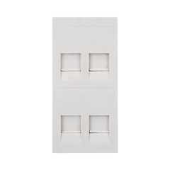 Placa Plana de Voz y Datos con Guardapolvo para 4 RJ45 / Color Blanco / 4 Puertos para Jacks Keystone / Compatible con Cajas de Pavimento SM-CPAV-2 y SM-CPAV-4 / Modelo S76C/9