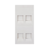 Placa Plana de Voz y Datos con Guardapolvo para 4 RJ45 / Color Blanco / 4 Puertos para Jacks Keystone / Compatible con Cajas de Pavimento SM-CPAV-2 y SM-CPAV-4 / Modelo S76C/9