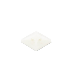 Montaje-Sujetador Adhesivo STRONGHOLD de 4 Vías de 1" x 1" x 1/4", Color Natural, Nylon 6.6 Retardante de Llamas V-2, Paquete de 100pz
