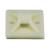 Montaje-Sujetador Adhesivo STRONGHOLD de 4 Vías de 1" x 1" x 1/4", Color Natural, Nylon 6.6 Retardante de Llamas V-2, Paquete de 100pz