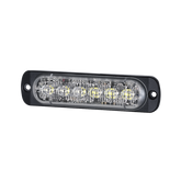 Luz Auxiliar de 12 LED, Ambar/Claro, SAE, Bisel Negro, Lente Transparente