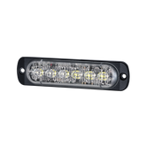 Luz Auxiliar de 12 LED, Rojo/Azul, SAE, Bisel Negro, Lente Transparente