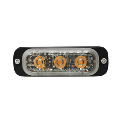 Luz Auxiliar de 3 LED, Roja, SAE, 12-24 Vcd, Lente transparente