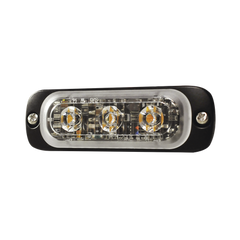 Luz Auxiliar de 3 LED, Roja, SAE, 12-24 Vcd, Lente transparente