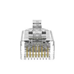 Plug RJ45 Cat6/6A, Para Cable UTP de Calibre 28 AWG (Diámetro Reducido), Chapado en Oro de 50 micras, Paquete de 100 piezas