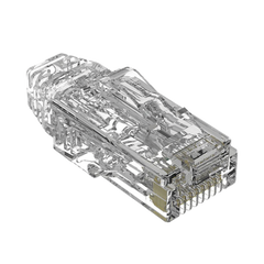 Plug RJ45 Cat6/6A, Para Cable UTP de Calibre 28 AWG (Diámetro Reducido), Chapado en Oro de 50 micras, Paquete de 100 piezas