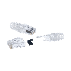 Plug RJ45 Cat6 de 3 Piezas, Para Cable UTP de Calibre 23-24 AWG, Chapado en Oro de 50 micras, Paquete de 100 piezas