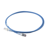 Patch Cord Skinny Cat6A Blindado S/FTP, 1.52 Metros (5 Pies), Diámetro Reducido 28 AWG, Color Azul