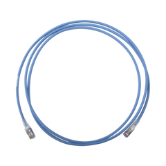 Patch Cord "Skinny" Cat6A Blindado S/FTP, 7ft, Diámetro Reducido 28 AWG, Color Azul