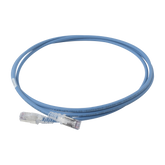 Patch Cord Skinny Cat6A Blindado S/FTP, 2.13 Metros (7 Pies), Diámetro Reducido 28 AWG, Color Azul