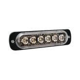 Luz Auxiliar de 6 LED, Azul, Bisel Negro, Lente Transparente
