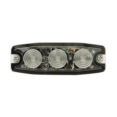 Luz Auxiliar de 3 LED, ámbar, SAE Clase I, Lente transparente