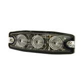 Luz Auxiliar de 3 LED, ámbar, SAE Clase I, Lente transparente