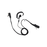 Micrófono de solapa con gancho suave para la oreja y fibra trenzada para puerto de accesorios Icom de 2 pines con tornillos
