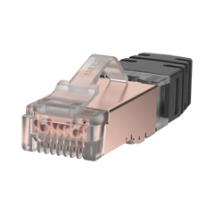 Plug RJ45 Cat6A Blindado, Para Cable Calibre 23-24 AWG, Chapado en Oro de 50 Micras, Paquete de 100 Piezas